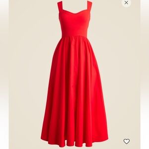 J. Crew-Sweetheart tank dress with poplin skirt.Never worn with tags color red